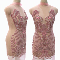 Robe en perles de cristal rose Sakura, strass en verre 3D non thermocollants faits à la main, écologiques, en vrac, autres formes