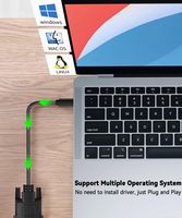 Kabel Adaptor USB C 3.1 ke DVI Baru 4ft 1.2m dengan Perlindungan OTP untuk Desktop Laptop