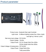 Éclairage intelligent pour marches d'escalier DC12V 24V, bande lumineuse pour 30 marches, contrôle par application, capteur de mouvement PIR, contrôleur de bande lumineuse pour marches d'escalier