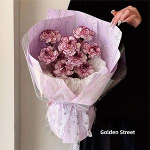 New Release 35*50cm/pcs Thick Tulip Flower <b>Pattern</b> Printing Waterproof Plastic Floral Wrapping <b>Paper</b> for Flower Material - Product Image 6