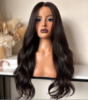 Perruques en cheveux humains avec closure en dentelle 13X4, pré-épilées, en cheveux vierges, sans colle, effet Body Wave, à fusionnement invisible pour femmes