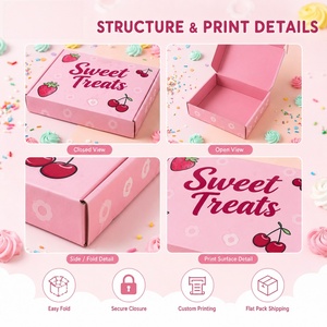 Boîte d'expédition personnalisée en carton ondulé mat laminé avec séparateurs pour emballage individuel de bonbons, chocolats et snacks - Product Image 2