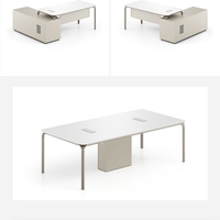 Mobilier moderne pour bureau à domicile Nouveau design en forme de L blanc Bureau de direction avec huche