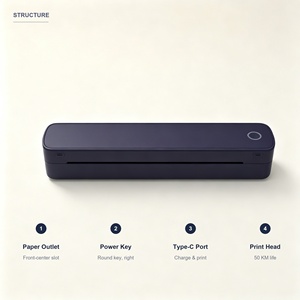เครื่องพิมพ์ความร้อนแบบพกพาขนาด A4 ความละเอียด 203DPI แบตเตอรี่ 2600mAh ช่องเสียบ Type C เครื่องพิมพ์ไร้สายสำหรับพิมพ์เอกสาร <span class=keywords><strong>Word</strong></span> Excel <span class=keywords><strong>PDF</strong></span> ลายสัก - Product Image 6