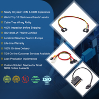 Kabel Ekstensi SATA Power Direct-Connect PVC Universal untuk PC Host Server Perangkat SATA Ekspansi Catu Daya Panjang 1m