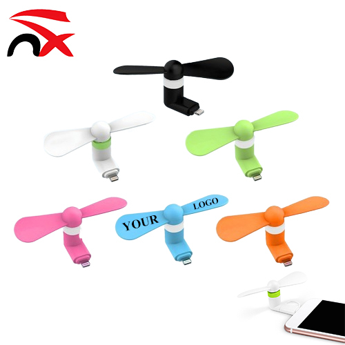 Custom Logo Promotional Gifts Cell Phone Fan 2/3 in 1 Mini Mobile Phone Fan USB Type C