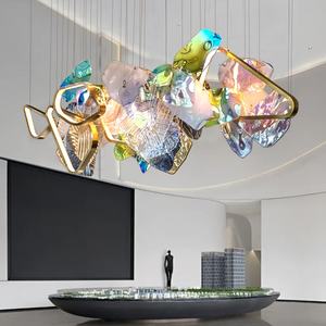 Nórdico Minimalismo Arte Design Requintado Cor Feita À Mão De Vidro Pingente Pendurado Luz Ajustar Altura Rotativa Base Da Lâmpada 100% Personalizado - Product Image 1