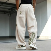 Pantalon de survêtement surdimensionné personnalisé pour homme, 100 % coton, taille élastique avec cordon de serrage, coupe ballon, streetwear décontracté, bas large