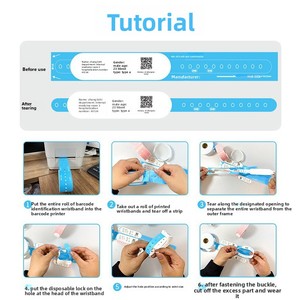 Disposable Silicone Eco-friendly Xingmaiteng Snap <strong>Button</strong> Medical <strong>Identification</strong> Wristband Thermal Transfer Printing for Children - Product Image 2