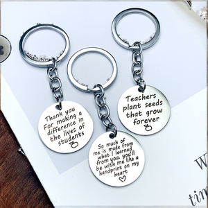 Newstar Teachers' Day Gift Engraved Stainless Steel <b>Letter</b> Keychain Glitter - Product Image 2