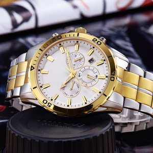 Montre Homme Sportive Multifonction Chronographe en Acier Inoxydable Style Affaires Tendance avec Fenêtre Calendrier et Découpes Sectorielles Uniques - Product Image 4
