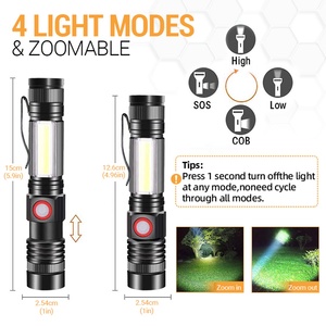 Lampe <span class=keywords><strong>de</strong></span> poche tactique zoomable USB Rechargeable LED torche à main lumière <span class=keywords><strong>arme</strong></span> <span class=keywords><strong>de</strong></span> défense - Product Image 3