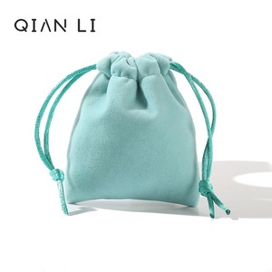 QIANLI Velvet Jewelry <b>Storage</b> Bag Drawstring Pouch For Earrings Pearl Accessories Packaging Gift <b>Box</b> 8x10cm 10x12cm Customizable - Product Image 2