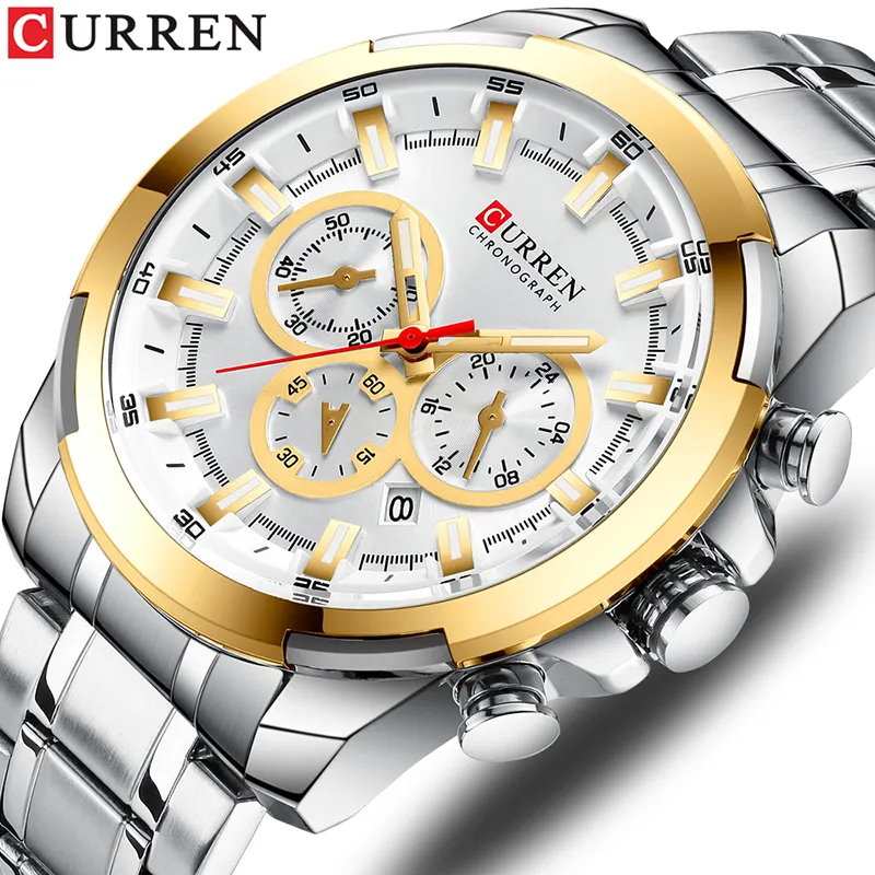 New Design Western Style Curren 8361 Hot Steel Watch Men Cool Calendar Male Curren Watches jam tangan