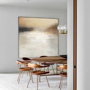 Pintura Minimalista Enmarcada Grande, Arte Mural Hecho a Mano, Decoración para el Hogar y Hoteles, Lienzo Abstracto Estético, Pintura al Óleo Estética con Textura 3D - Product Image 1