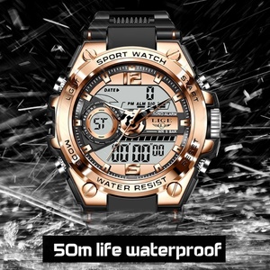 นาฬิกา LIGE 8922 เครื่องญี่ปุ่น ควอตซ์ ตัวเรือนสแตนเลส สายสแตนเลส ใช้แบตเตอรี่ SR626SW นาฬิกาดิจิตอลผู้ชาย พร้อมไฟ LED ปลุก นาฬิกาสปอร์ต Lige - Product Image 5