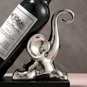 Estante de vino de elefante de lujo con luz moderna, adorno de resina para el hogar, Enfriador de vino, aparador, soporte para botella de vino, decoración - Product Image 4