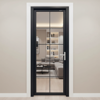 Portes GELLJA en verre français avec cadre en alliage d'aluminium, design minimaliste, étanches pour intérieur et extérieur, modèle avec garantie de 3 ans