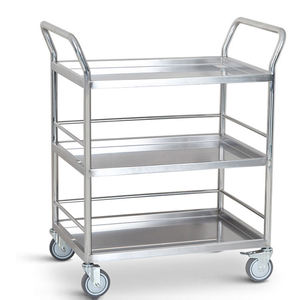 Meilleur prix - Chariots de service mobiles à 3 niveaux en acier inoxydable pour hôtels et restaurants - Chariot de cuisine pour la livraison de repas - Product Image 1