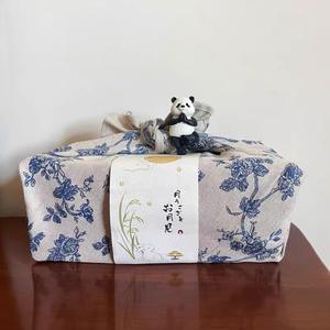 Furoshiki en coton <span class=keywords><strong>japonais</strong></span>, <span class=keywords><strong>tissu</strong></span> d'emballage, motifs floraux, pour emballage de cadeaux du Festival de la Mi-Automne, emballage festif, usage quotidien - Product Image 1