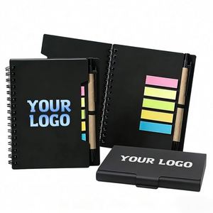 Wholesale Kraft Paper Cover Notepads With Pen Sticky Notes Memo Logo for Business Gift Note <b>Pads</b> Custom Promotional Gifts - Product Image 1