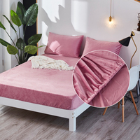 Parure de lit de luxe en velours uni, confortable et chaude, drap-housse, drap plat et taies d'oreiller