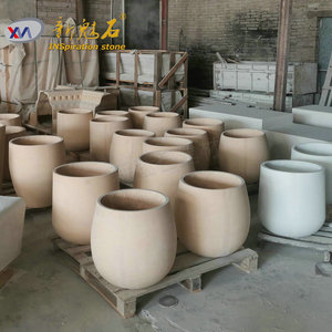Nuevos Materiales de Construcción de Piedra, Macetas de Hormigón Prefabricado Gris Claro de Alto Rendimiento para Plantación Urbana - Product Image 4