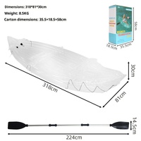 Kayak gonflable transparent pour 2 personnes avec fond épaissi résistant à l'usure, design portable en PVC pour la pêche et le kayak