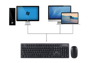 Stock Top Seller 2019 Gaming Slim Round Key Cheap 2.4GHz Wireless <b>Keyboard</b> and Mouse Combo for Computer - Product Image 5
