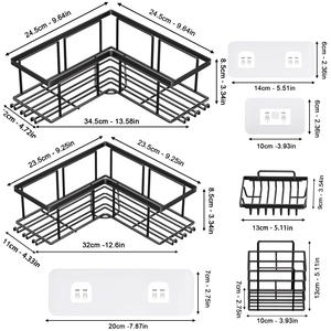 Accessoires de haute qualité panier étagères salle de bain organisateur de stockage pas de perçage montage mural coin douche Caddy étagère - Product Image 2
