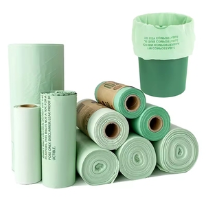 Custom logo Eco Biodegradable Compostable <b>Pla</b> Epi Bin Liner Rubbish Bag Degradable Refuse Sacks Garbage Trash Bags with Flat Top - Product Image 5
