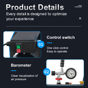 TUDIVING Hochdruck-Kompressor mit Stabiler Leistung, 150LPM, Drei Zylinder, <span class=keywords><strong>Auto</strong></span>-Stopp, <span class=keywords><strong>PCP</strong></span> 4500psi Tauchkompressor für Lufttanks - Product Image 4