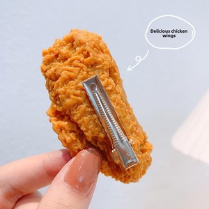 Vente en gros Top Réaliste Jeu de Nourriture Drôle Poulet Frit Jambe Accessoires de Cheveux Épingles à Cheveux Pinces à Cheveux Grillées Accessoires de Cheveux de Fête - Product Image 4