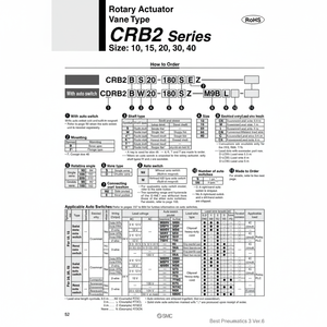 Actuador rotativo SMC Pneumatics, piezas neumáticas de - Product Image 1