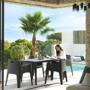 Tavolo Master moderno e resistente per uso interno ed esterno 140 x 80 cm in plastica riciclata, tavolo robusto e versatile. - Product Image 2
