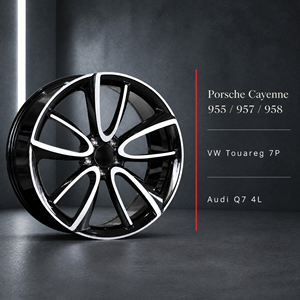 Jantes forgées 21 pouces 5 branches, finition noir brillant usiné, en aluminium forgé, 5x130 pour Porsche Cayenne 955 957 958 VW Audi Q7 <span class=keywords><strong>4L</strong></span> - Product Image 5