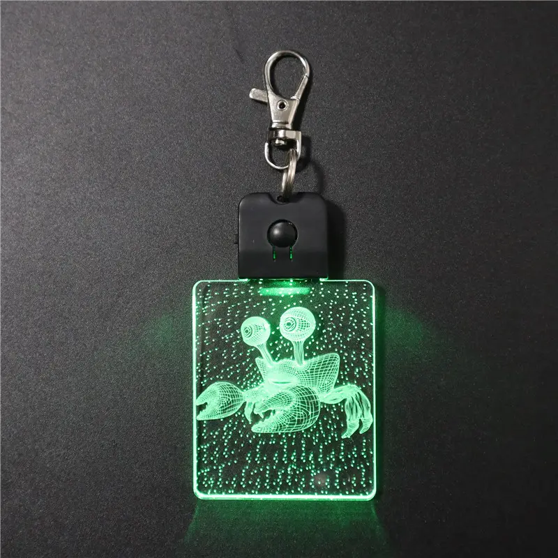 Shrimp Bags decor mini light led key ring black key holder 3d night light hang up keychain for display