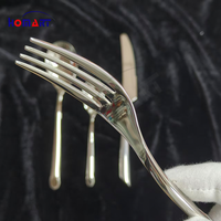 Ensemble de couverts en acier inoxydable 304 plaqué or PVD, 24 pièces, finition miroir, pour hôtel, restaurant, banquet
