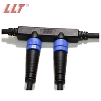 LLT M15 F Splitter Led Wire IP67 Waterproof 2pin Distributor Power Light Cable Llt Connector