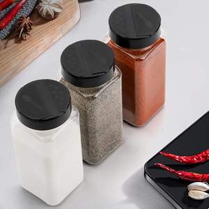 1000ml 32oz Plastic Spice Container BBQ Condiment Pepper <b>Bottle</b> <b>with</b> <b>Flip</b> <b>Top</b> Clear Plastic Black Spice Jars - Product Image 4