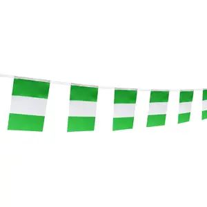 फेस्टिवल पार्टी बार स्पोर्ट क्लब सजावट 2024 के लिए पेरिस नाइजीरिया ध्वज नाइजीरियाई ध्वज कस्टम स्ट्रिंग बंटिंग पेनांट ध्वज