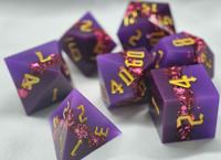 Ensemble de dés polyédriques en résine dorée personnalisés, 7 pièces, pour jeux de société Dragons et donjons
