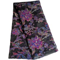 Tissu Jacquard Métallique Brocart Floral 3D Intriqué Teint en Fil Matière Lurex Scintillante pour Abaya, Caftan et Robe de Soirée Haut de Gamme