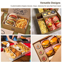 Boîtes à poisson et frites en carton ondulé kraft personnalisables avec logo, recyclables, pour vente en gros, emballages à emporter pour la restauration rapide