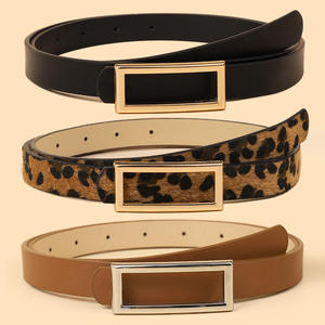 Yonger coreano Casual moda Joker estilo señoras Jeans cinturón al por mayor Cruz-Frontera Rectangular aleación hebilla PU cinturones de plástico - Product Image 5