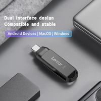Lexar JumpDrive Dual Drive D400 32GB 64GB 128GB 256GB USB 3,1 Tipo C Unidad de memoria giratoria USB con pegatina de regalo