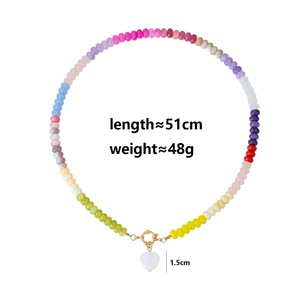 Collar Boho Hecho a Mano SongYi con Colgante <span class=keywords><strong>de</strong></span> Corazón <span class=keywords><strong>de</strong></span> Cristal Vibrante, Joyería Estética Y2K para <span class=keywords><strong>Mujeres</strong></span> Influencers - Product Image 6