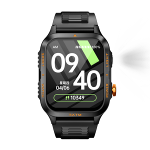 Montre connectée étanche 3ATM KT89, bracelet intelligent, modèles multisports, montre intelligente avec lampe de poche, moniteur d'oxygène sanguin - Product Image 3