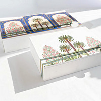 Boîte-cadeau de luxe pour dattes du Ramadan, boîte en papier alimentaire, boîte à thé, emballage avec couvercle, boîte en verre personnalisée pour bonbons, noix, chocolat