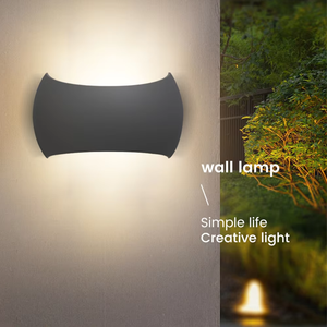 โคมไฟติดผนัง LED รูปทรงโค้งสีดำ สำหรับตกแต่งทางเดิน บันได หรือพื้นที่กลางแจ้ง ทำจากโลหะ - Product Image 5